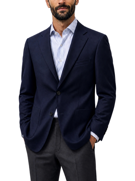 Richard James London Single Breasted Wool Hopsack Blazer, Navy, Navy