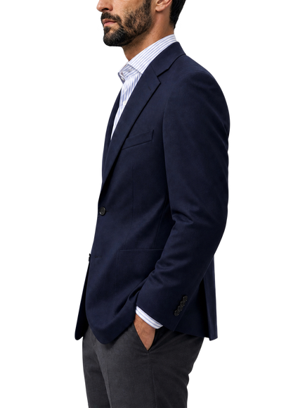 Richard James London Single Breasted Wool Hopsack Blazer, Navy - view 2, Navy