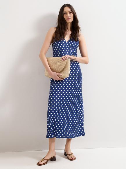 Phase Eight Tina Polka Dot Sleeveless Dress, Navy/Ivory, Navy/Ivory