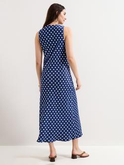 Phase Eight Tina Polka Dot Sleeveless Dress, Navy/Ivory - view 2, Navy/Ivory