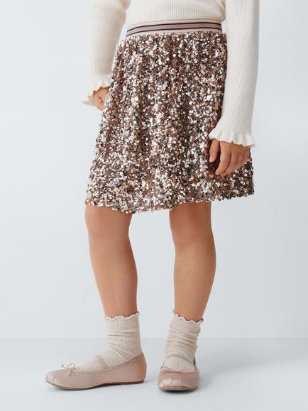 John Lewis Kids' Sequin Skirt, Multi, Multi