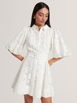 Ted Baker Antya Floral Burnout Mini Dress, White, White