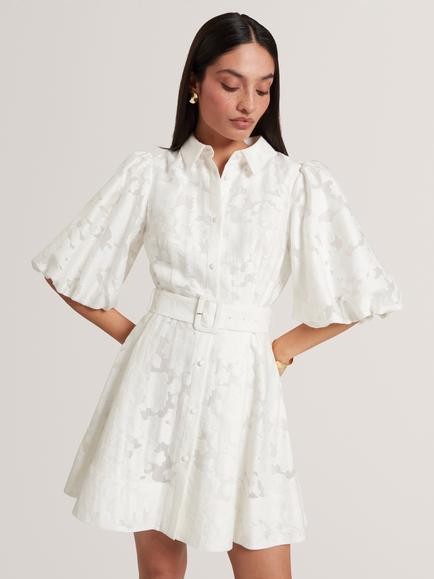 Ted Baker Antya Floral Burnout Mini Dress, White, White