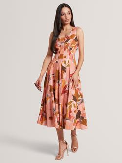 Ted Baker Shivana Linen Blend Dress, Coral, Coral
