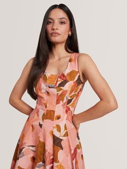Ted Baker Shivana Linen Blend Dress, Coral - view 2, Coral