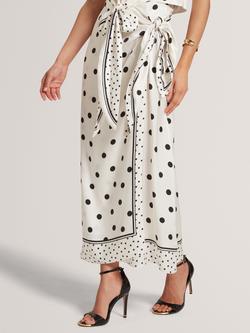 Ted Baker Albbaa Polka Dot Midi Skirt, Ivory, Ivory