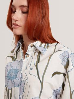 Ted Baker Bara Linen Blend Floral Shirt, Ivory - view 2, Ivory