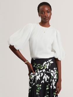 Ted Baker Marve Organza Top, Ivory, Ivory