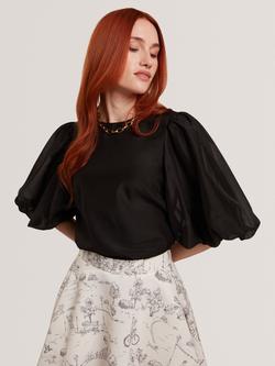 Ted Baker Marve Organza Top, Black, Black