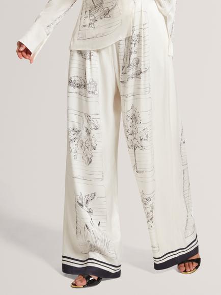 Ted Baker Busca Printed Trousers, Ivory - view 2, Ivory