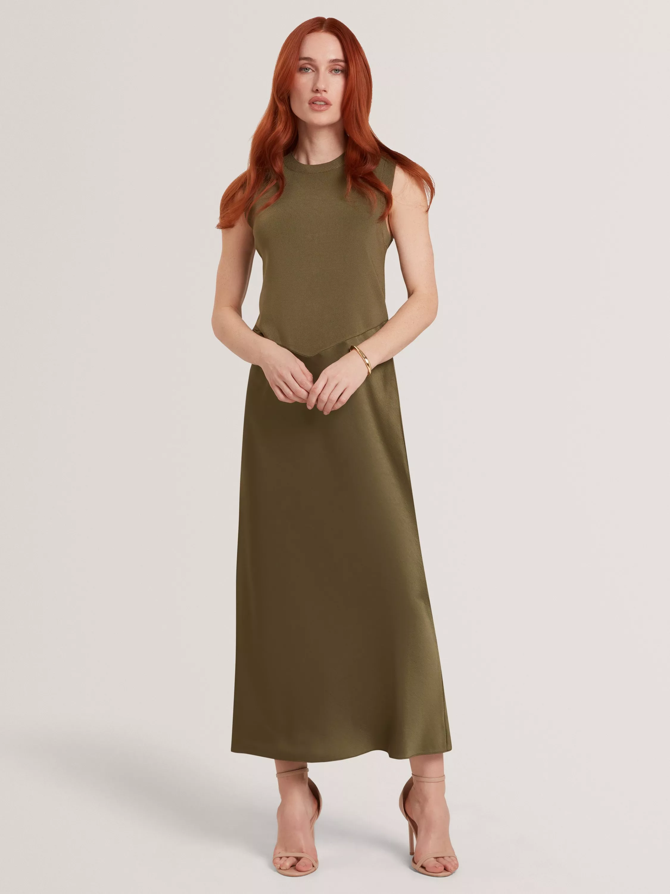ted baker olive green dress Ted Baker Gabie Tie Waist One Shoulder Dress, Khaki