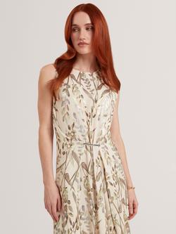 Ted Baker PAHLOMA Sleeveless Jacquard Midi Dress, Cream/Multi - view 2, Cream/Multi