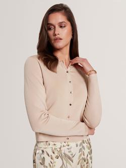 Ted Baker Lirae Knit Button Front Cardigan, Natural, Natural