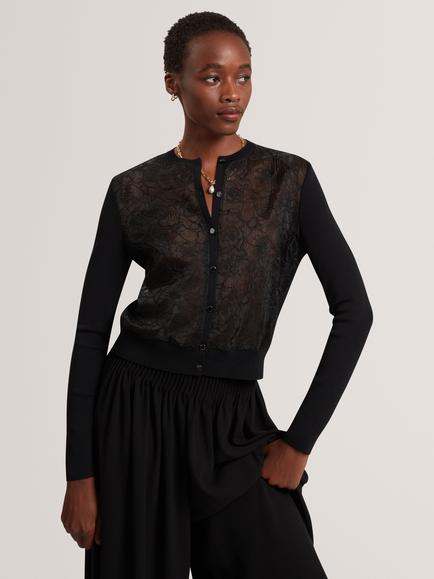Ted Baker Voren Lace Cardigan, Black, Black