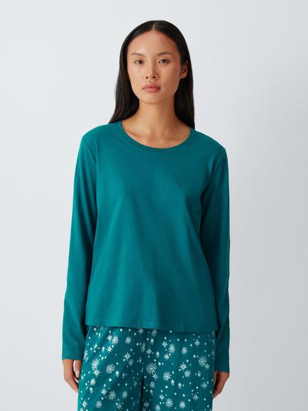 John Lewis Foiled Star Long Pyjamas, Teal, Teal