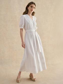 Hobbs Thandie Cotton Dress, White, White