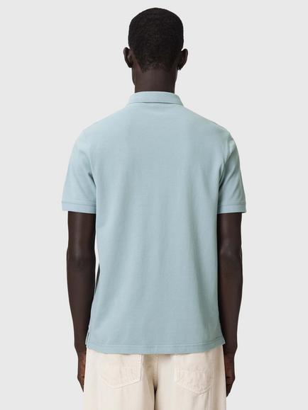AllSaints Reform Short Sleeve Polo Shirt, Salton Blue - view 2, Salton Blue