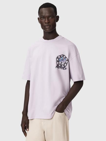 AllSaints Affix Oversized Fit Graphic T-Shirt, Parma Purple, Parma Purple