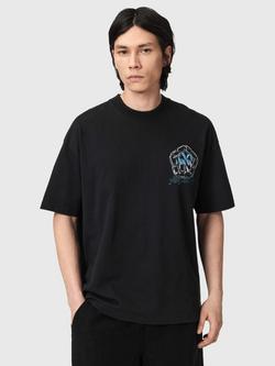 AllSaints Affix Oversized Fit Graphic T-Shirt, Washed Black, Washed Black