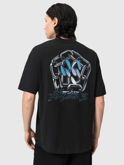 AllSaints Affix Oversized Fit Graphic T-Shirt, Washed Black - view 2, Washed Black