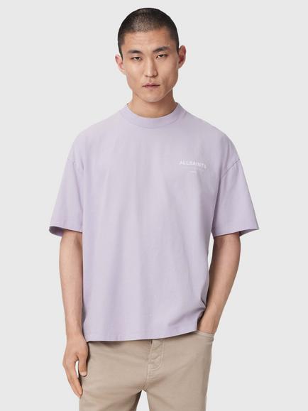 AllSaints Underground Oversized Crew Neck T-Shirt, Parma Purple, Parma Purple