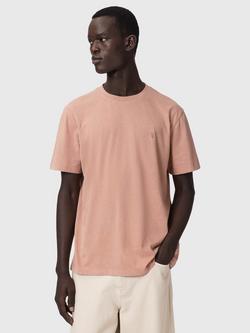 AllSaints Saka Regular Fit Cotton T-Shirt, Sunbaked Pink, Sunbaked Pink