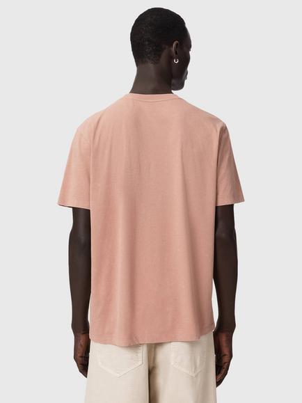 AllSaints Saka Regular Fit Cotton T-Shirt, Sunbaked Pink - view 2, Sunbaked Pink
