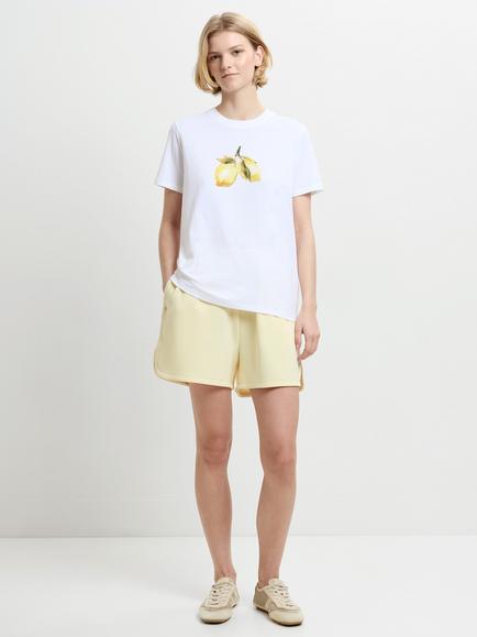 French Connection Lemon Graphic T-Shirt, Linen White, Linen White