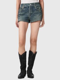 AllSaints Asher Terry High Rise Shorts, Illusion Tint Blue, Illusion Tint Blue