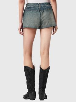 AllSaints Asher Terry High Rise Shorts, Illusion Tint Blue - view 2, Illusion Tint Blue