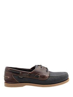 Loake Padstow Leather Boat Shoes, Navy/Brown, Navy/Brown