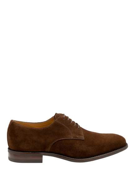 Loake 205 Suede Plain Lace Up Derby Shoes, Brown, Brown