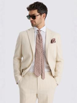 Moss Slim Fit Linen Stripe Suit Jacket, Light Camel, Light Camel