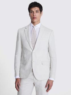 Moss Slim Fit Puppytooth Linen Suit Jacket, Stone, Stone