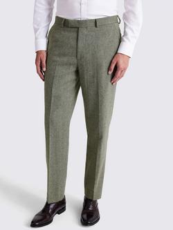 Moss Regular Fit Wool Blend Herringbone Suit Trousers, Sage, Sage