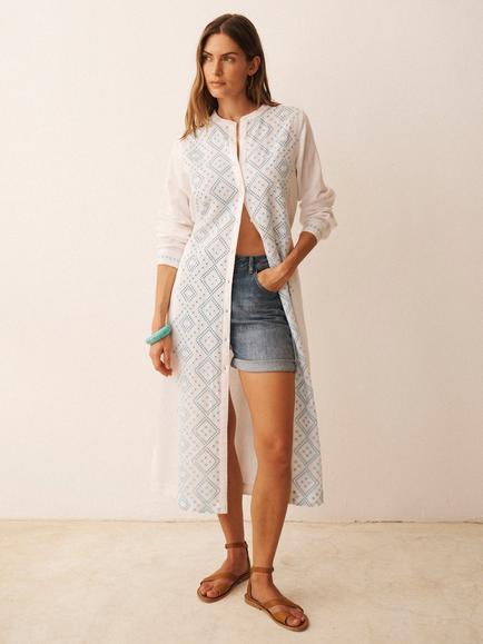 NRBY X BOYD Cherie Linen and Cotton Blend Dress, White, White