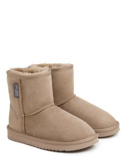 Celtic & Co. Sheepskin Bootee Slippers - view 2, Taupe