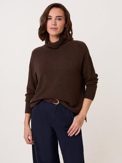 Celtic & Co. Roll Neck Slouchy Jumper, Chocolate