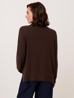 Celtic & Co. Roll Neck Slouchy Jumper - view 2, Chocolate