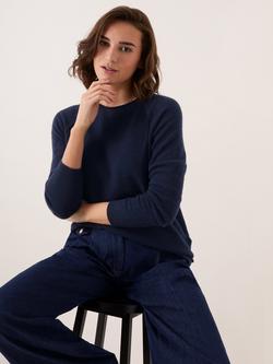 Celtic & Co. Crew Neck Roll Edge Jumper - view 2, Navy