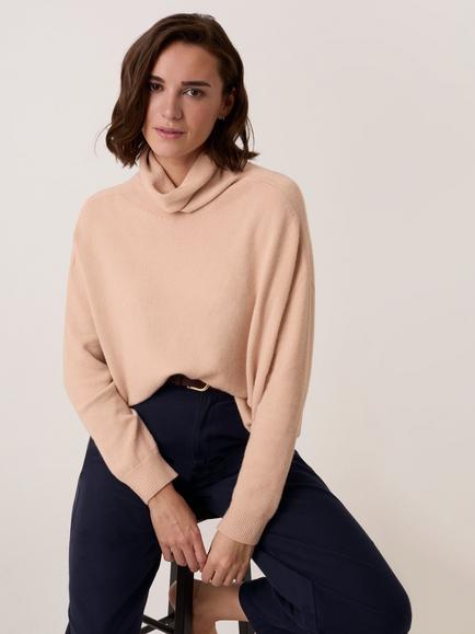 Celtic & Co. Roll Neck Slouchy Jumper, Peony