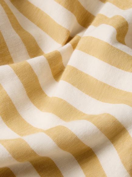 Piglet in Bed Pembroke Stripe Linen Blend Bedding - view 2, Honey/Cream