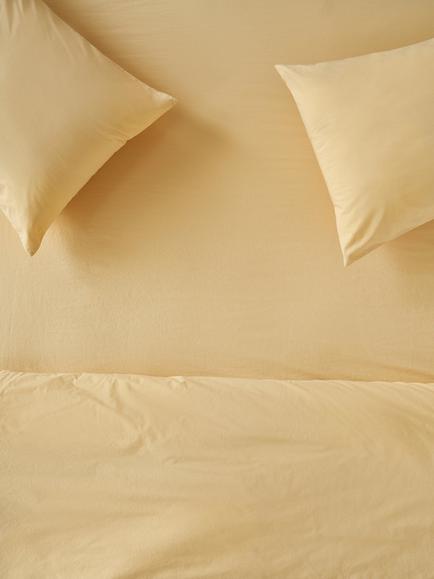 Piglet in Bed Washed Cotton Percale Fitted Sheet, Butter Yellow