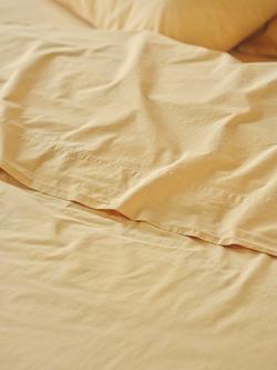 Piglet in Bed Washed Cotton Percale Flat Sheet, Butter Yellow