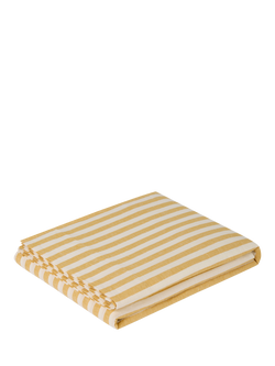 Piglet in Bed Pembroke Stripe Linen Blend Flat Sheet - view 2, Honey/Cream