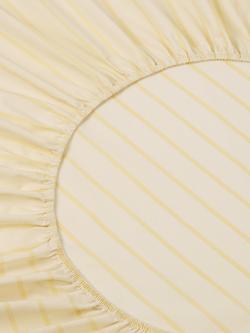 Piglet in Bed Slumber Stripe Cotton Fitted Sheet - view 2, Butter Yellow