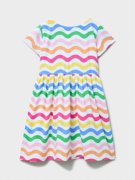 Crew Clothing Kids' Stripe Short Sleeve Dress, Light Pink - view 2, Light Pink