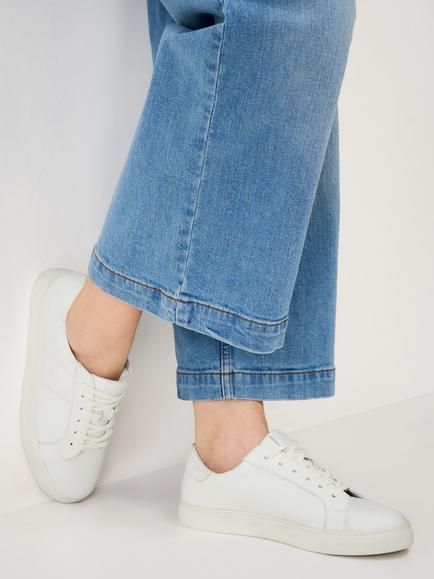 Crew Clothing Gigi Leather Trainers, White - view 2, White
