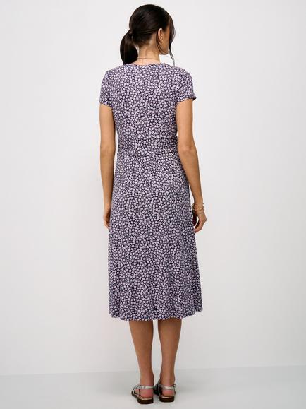 Crew Clothing Lucy Daisy Print Midi Dress containing LENZING™ ECOVERO™ Viscose, Multi - view 2, Multi