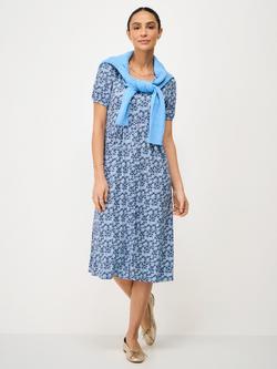 Crew Clothing Kiki Floral Shirt Dress containing LENZING™ ECOVERO™ Viscose, Airforce Blue